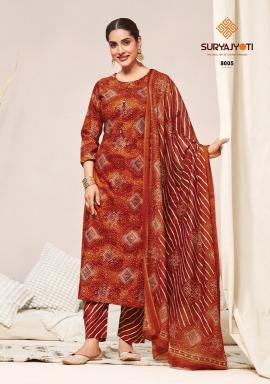 Suryajyoti bandhani lehariya vol-8 cotton kurti wholesale
